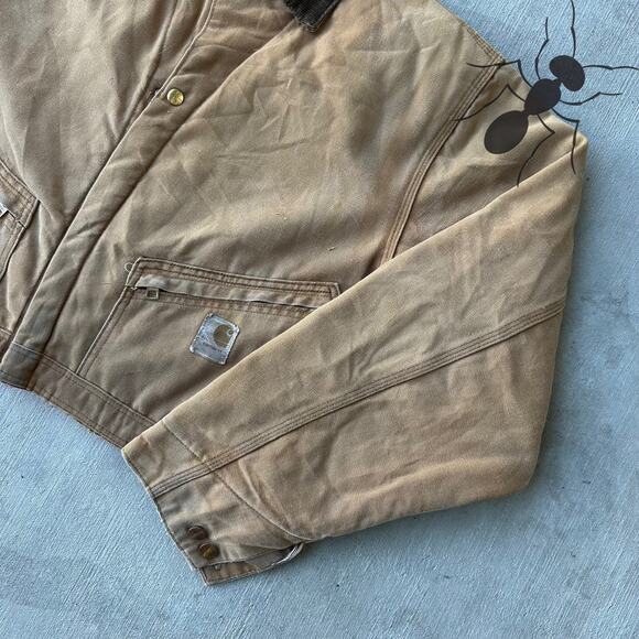Vintage Y2K Carhartt brown cropped Detroit style work wear jacket - Picture 4 of 8